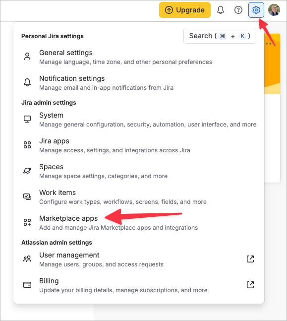 jira app settings