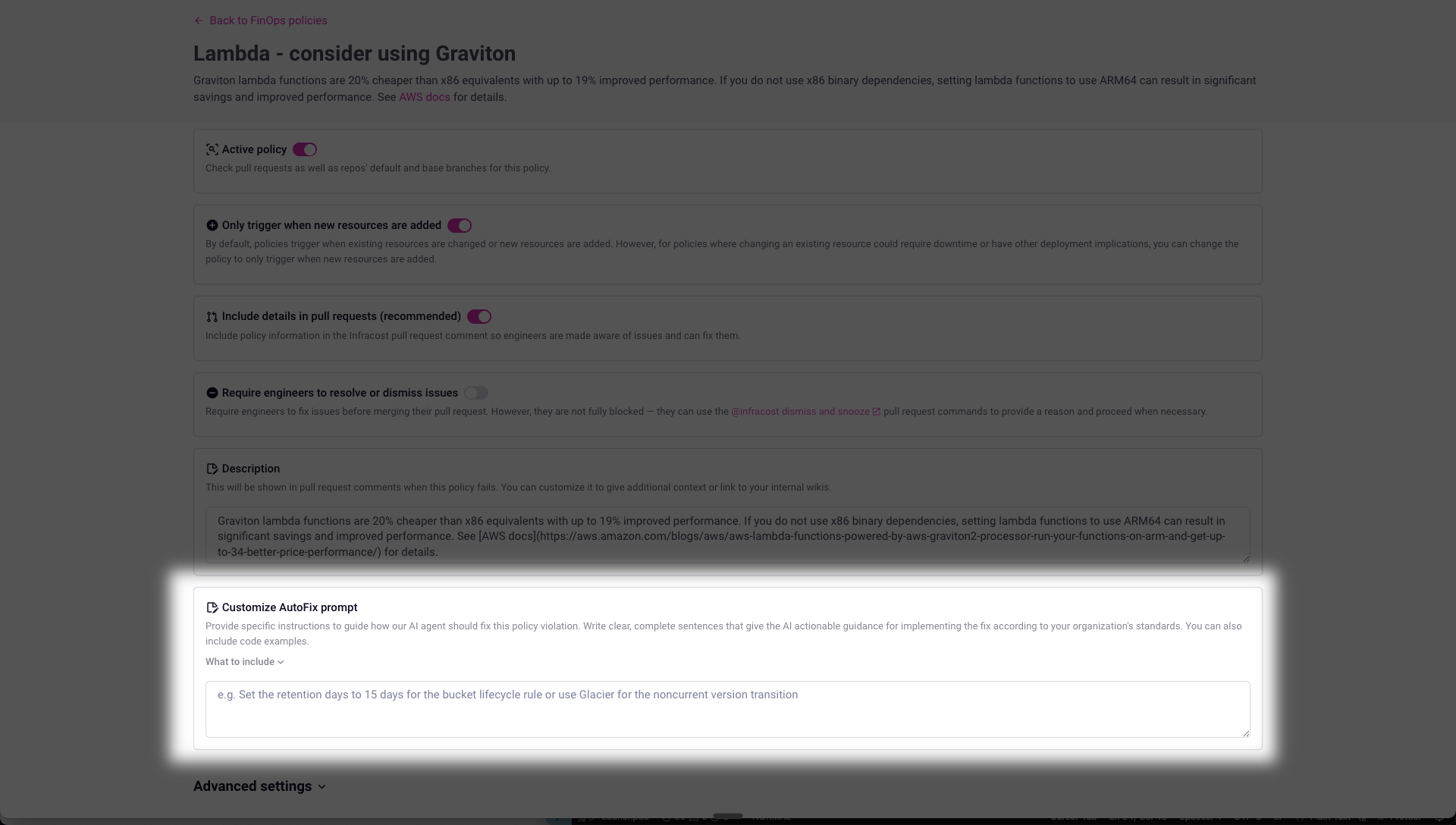 Autofix prompt