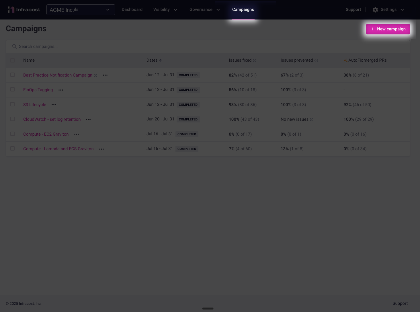 Campaign navigation flow
