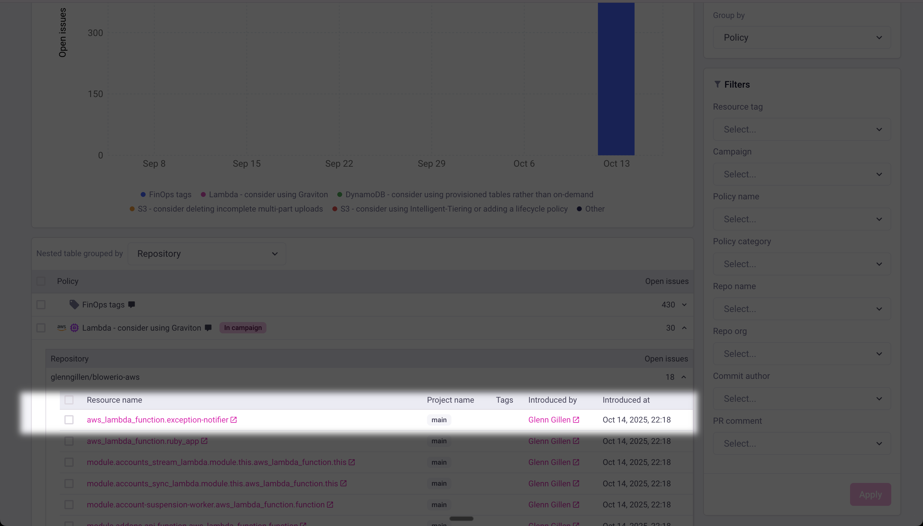 Browse detected issues in the Issue Explorer