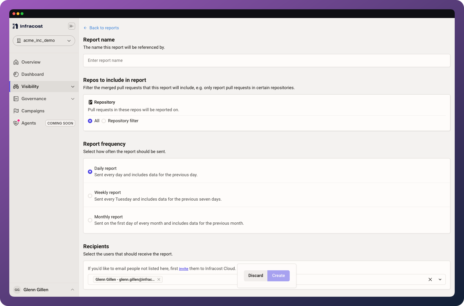 Creating a report