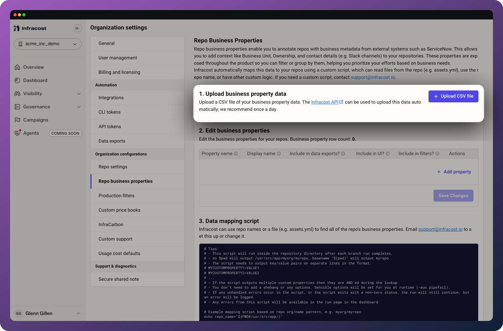 Upload your org hierachy