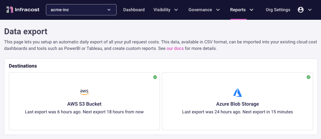 Export data to AWS S3 and Azure Blob Storage