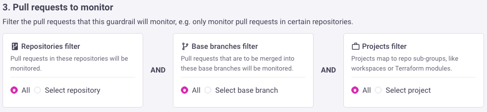 Create a guardrail using pull request filters
