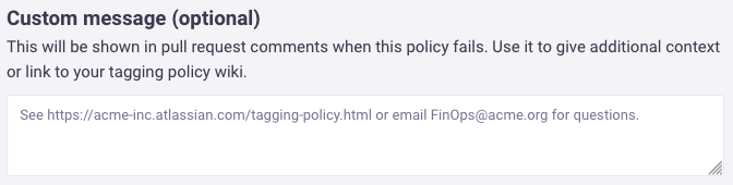 You can customize the pull request message.