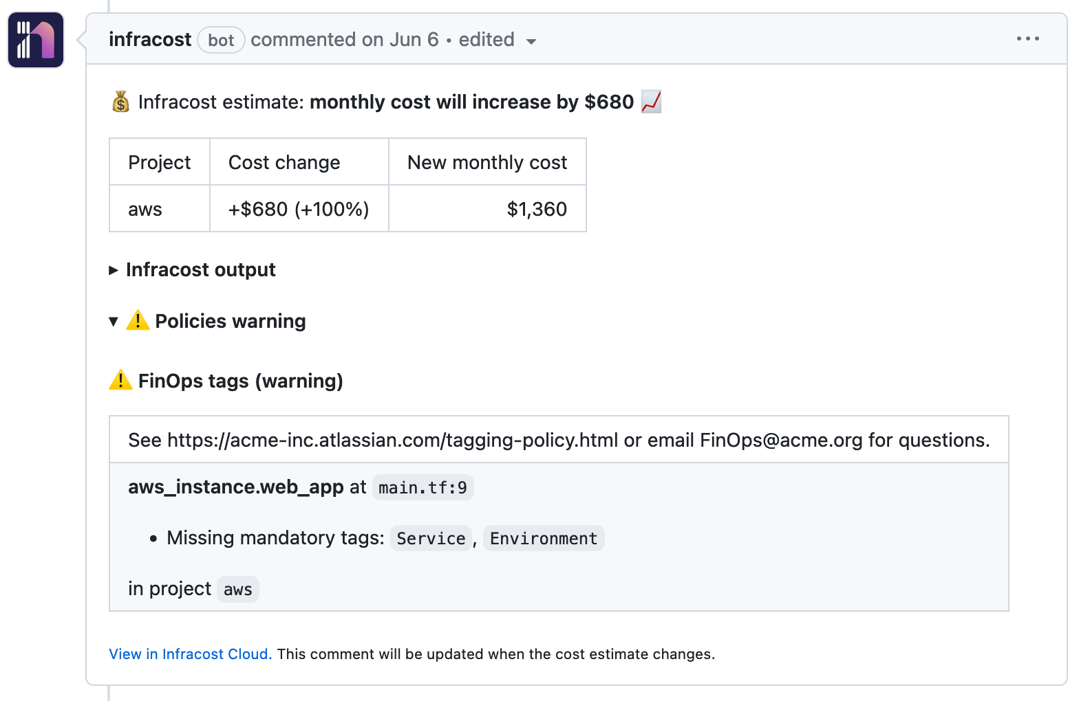Create a pull request to test your tagging policy.