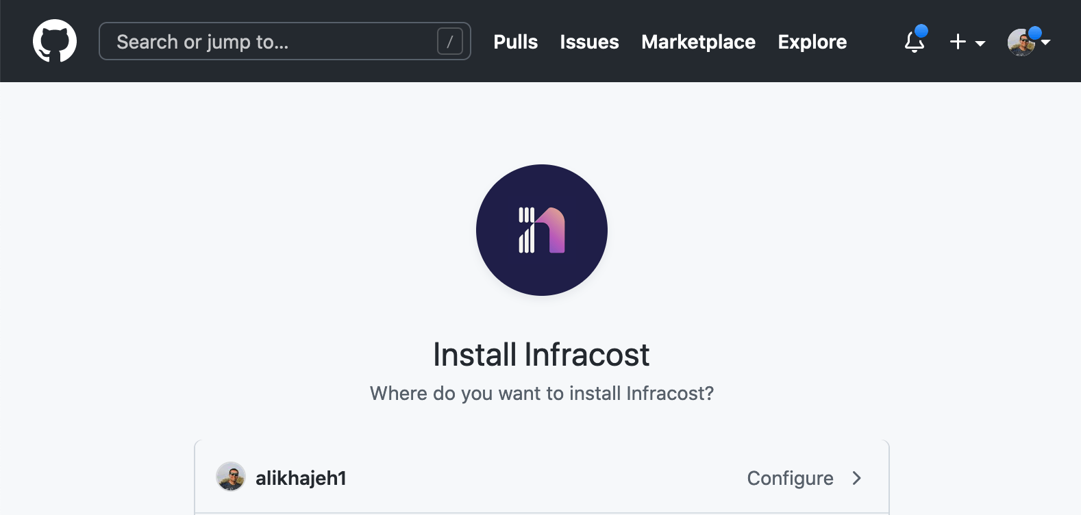 GitHub App Infracost