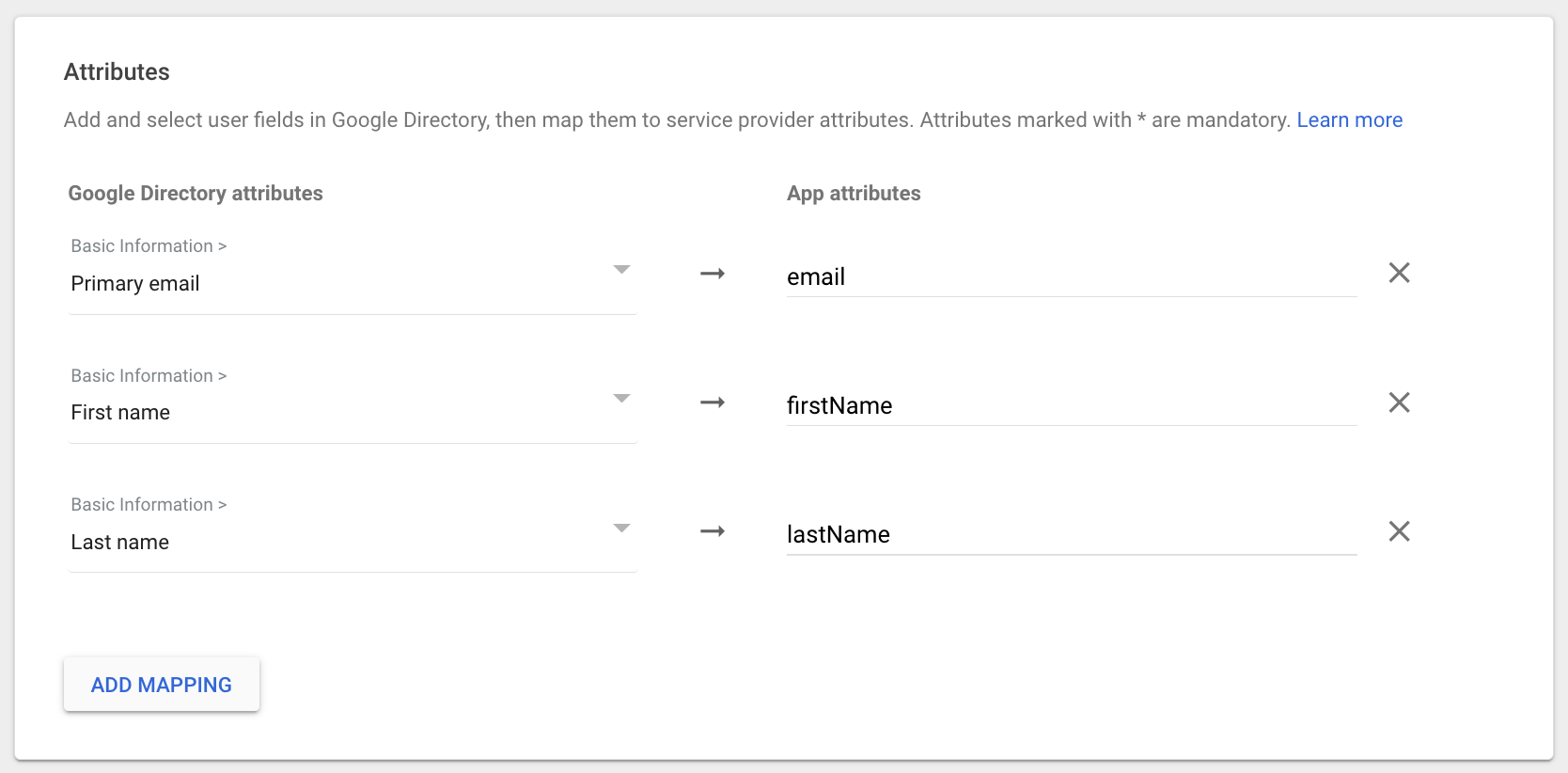 Google Workspace Service Provider form